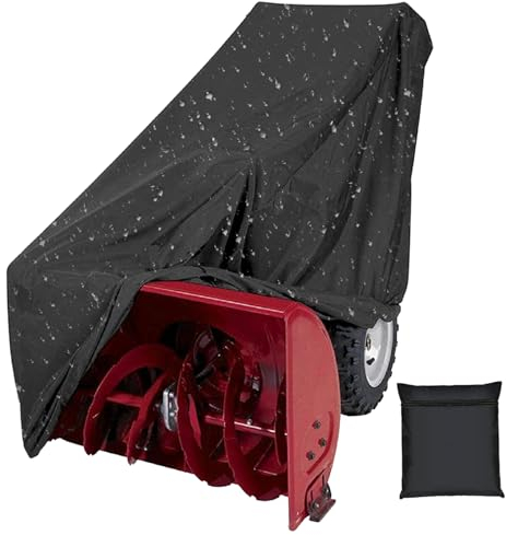 Schneefräsen Abdeckung 84x147x132 cm wasserdichte Schneefräsen Abdeckung mit Kordelzug und fester Schnalle robuste universelle Schneefräsen Abdeckung mit Aufbewahrungstasche für Allwetter Schneefräsen