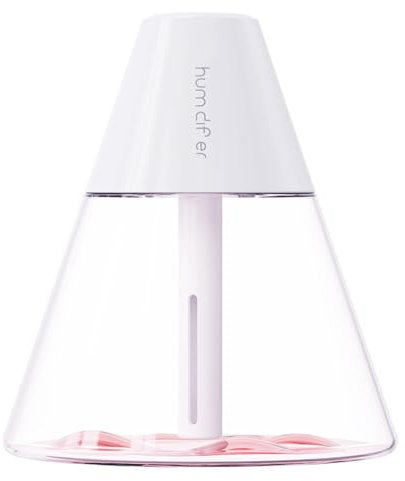 INVODA Mini Luftbefeuchter, 260ml USB Persönlicher Cool Mist Luftbefeuchter Niedliche Vulkane Desktop Luftbefeuchter Leise Nachtlicht Kleiner Luftbefeuchter für Auto, Büro, Schlafzimmer, Reisen (Weiß)