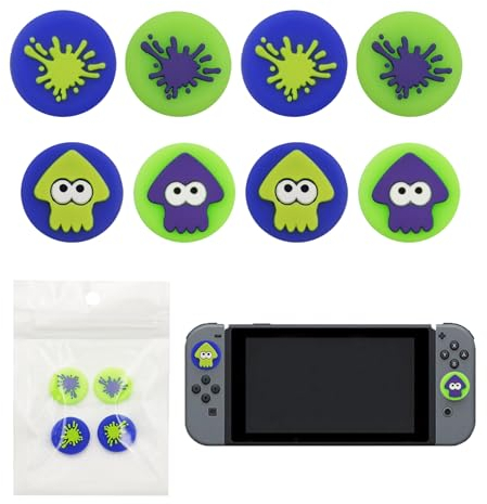 Minging 8 Stück Joystick Caps Kappen,Stick Kappen Aufsätze Daumengriffkappen Silikon Knöpfe Thumb Grips Schützende Daumengriff Abdeckungen Controller Zubehör, Joystick Kappen