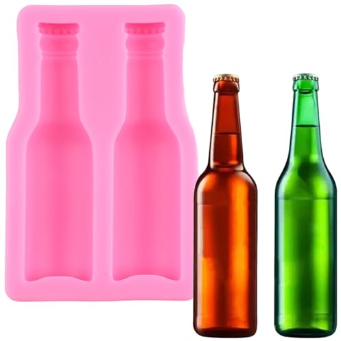 XMOLDNMS Bierflaschen-Silikonform Bierflasche Fondant Schokoladenform | Kuchendekoration, Cupcake-Topper, Schokolade, Süßigkeiten, Gummipaste, Polymer-Ton