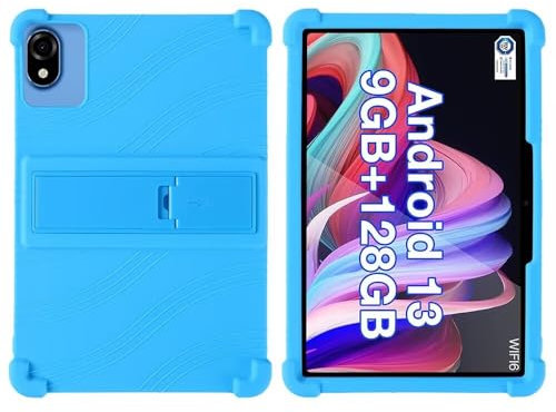 FKQLH Custodia per DOOGEE U10 Tablet, Silicone Morbido Skin Leggero Custodia Protettiva per Bambini Supporto Cover per DOOGEE U10 Tablet 10,1 Pollici, Blu