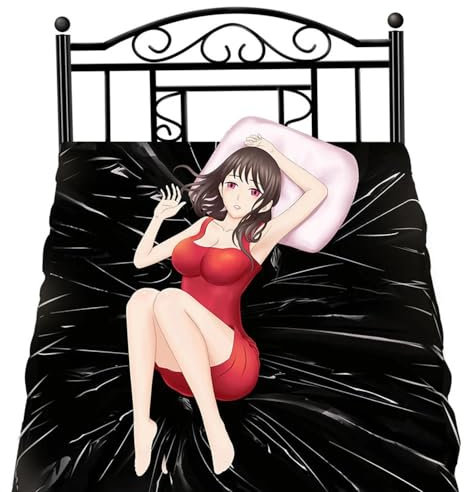 Moinha Wasserdichtes Sex Bettlaken 200x210cm Latex Bettlaken Sex Erotik Bettlaken Sexlaken Bettbezug für Frauen und Männer WetLook Fetish Bettlaken Waschbar Laken Bed Sheets für Feuchtspiele Sexlaken