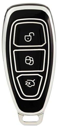 Autoschlüssel-Abdeckung, Autoschlüssel-Hülle, Schlüsselanhänger, kompatibel mit Ford Fiesta Focus Kuga Fusion Mondeo Ecosport Explorer Edge Ranger C-Max
