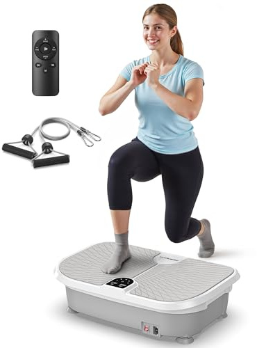 FEIERDUN Vibration Plate Exercise Machine, 182KG Capacity Vibration Plate for Lymphatic Drainage, Max Space for Whole-Body Workout & Relaxation at Home