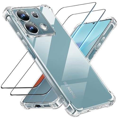 Tentoki 3 en 1 Funda y Protector Pantalla para Xiaomi Redmi Note 13 Pro 5G / Poco X6,TPU Carcasa Protectora Ultradelgada a Prueba de Golpes, Previene el Amarillamiento,Transparente