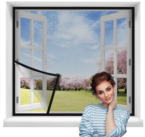 Scorrevole Zanzariera Fissa 75x125cm Nero Tenda Zanzariera Moschiera Adesiva Universale Per Porta Finestra Balcone Camper Anti insetti Zanzare Fai Da Te