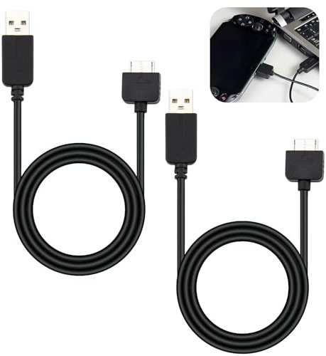 2 Stück USB-Lade- und Datenübertragungskabel für PlayStation Vita, PSVita 1000, 1,2 Meter,Datenübertragung USB Stromkabel für PS Vita 1000, für Synchronisierung und Aufladung