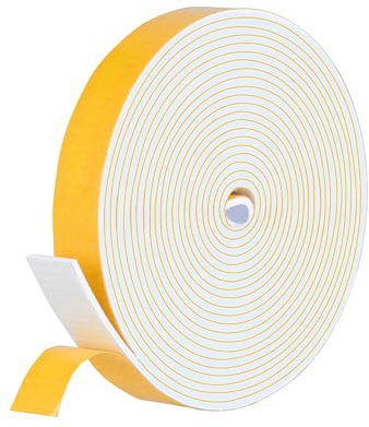 SIGANDG Guarnizione Finestra Autoadesiva, Nastro Autoadesivo in Schiuma, 1 Rotoli 12x1.5mm 10m, Alta Densità Neoprene Adesivo Isolamento Nastro Sigillante per Anti Freddo, Rumore e Collisione