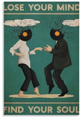 FUPMTKLT Vintage-Filmposter – Lose Your Mind Find Your Soul – Wandkunst – 30,5 x 45,7 cm – Leinwand – ungerahmt – Wohnzimmer & Schlafzimmer