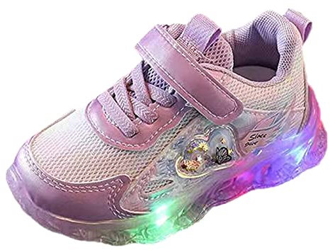 Scarpe da ginnastica per bambini, scarpe da ginnastica per bambini, leggere, antiscivolo, per il tempo libero, traspiranti, Lilla, 30 EU