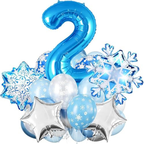 Schneeflocken Deko Luftballon, Geburtstag Zahlen Luftballon 2 Jahre, Schneeflocke Folien Ballon, Schneeflocken Helium Ballons, Snowflake Luftballon, Schneeflocken Luftballon
