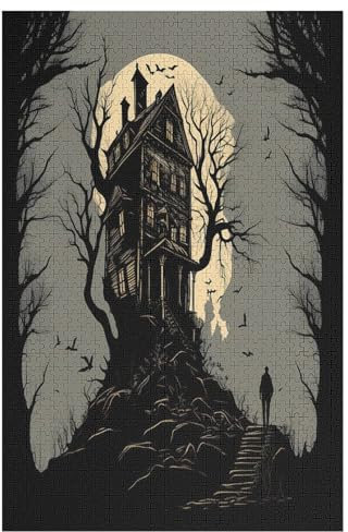 Horror-Kunst (81) 1000 Teile Holzpuzzle,einzigartiges Puzzle, Geschenk Für Erwachsene,Familienspiel,Herausforderungsaktivität,78×53cm