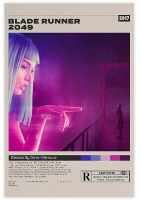 GJHTQLP Blade Runner 2049 Poster, 2 Filmposter, Leinwand, Poster, Schlafzimmer-Dekoration, 30 x 45 cm