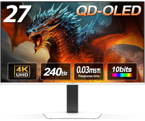 INNOCN 27 OLED 4K 240Hz Monitor, G-SYNC Compatible, VRR, HDMI 2.1, DP, HDR 400, 0.03ms, FPS/RTS, Speaker, Pivot Adjustable Stand, Ultra-Thin - GA27W1Q