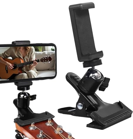 Xmccvt Gitarren Handy Halter Für Aufnahmen - Drehbarer Elektrogitarren Handyhalter - Tragbarer Handyhalter Für Gitarristen Übungszeiten | Inhaltsersteller Heimaufführer