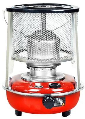 2 in 1 Heater for Greenhouse Portable Kerosene Stove with Adjustable Firepower Non-Electric Indoor Outdoor for Camping Cooking Garage (Red)