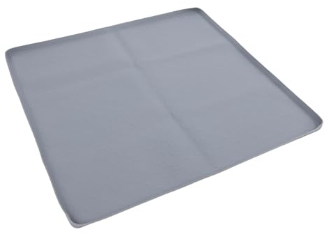 TOPINCN Vaschetta Raccogligocce per Mini Frigorifero in Silicone Antiscivolo, 50x50 Cm Lavastoviglie Protezione per Pavimento e Mobili Tappetino per Elettrodomestici con Bordo Rialzato (GRAY)