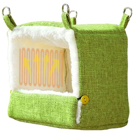 Parrot Bed Heated 5 Temperature Hammock | Winter Heating Plush Bird Nest for Cockatiels Conures Lovebirds Hamster Conure Cockatoos Home Outdoor Balcony Garden