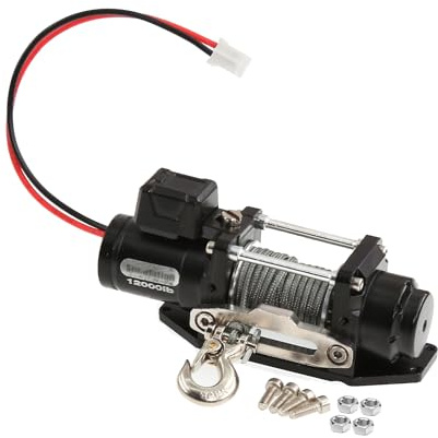 Tmboryuu High Moment Metal Electric Winch Truck Winches Systems Simple Operate for 1/10 1/8 Scale Remote Control Rock Crawlers Electric Rock Crawlers Winch