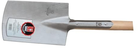 IDEAL-Spaten Gärtnerform – selbstschärfender Doppelfederspaten aus einem Stück, konisch gewalzt, spezialgehärteter Stahl, feinpoliertes Blatt mit Tritt, Eschen-Knopf-Stiel 100 cm – stabil & langlebig