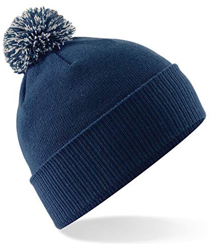 Beechfield Snowstar Beanie, Pudelmütze, Unisex, Schwarz, Einheitsgröße, Art-Nr. B450.Fna-LGR
