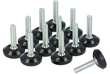 GLEITGUT 12 x Teflongleiter Mit Gewinde M6 Gleitfläche 22 mm Möbelgleiter PTFE Stuhlgleiter Möbelfuß Stellschrauben