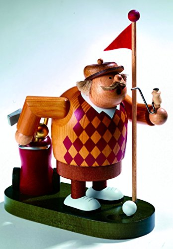 KWO Olbernhau 21593 Räuchermännchen Golfer, 19 cm