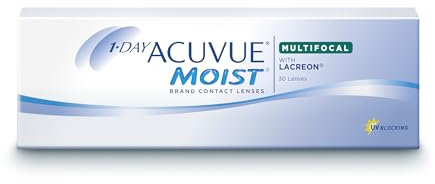 ACUVUE MOIST 1-DAY Multifocal Tageskontaktlinsen spenden Feuchtigkeit – Tageskontaktlinsen mit 0.5 dpt und BC 8.4 – UV Schutz & Komfortables Tragegefühl – 30 Linsen
