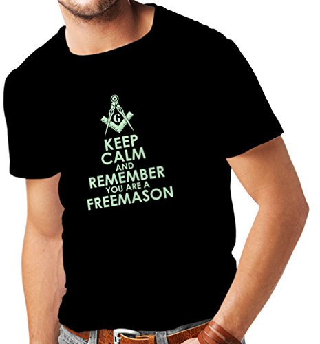lepni.me Männer T-Shirt Denken Sie daran, DASS Sie EIN Freimaurer sind Freimaurergeschenke Winkel und Kompasslogo (XXL Schwarz Fluoreszierend)