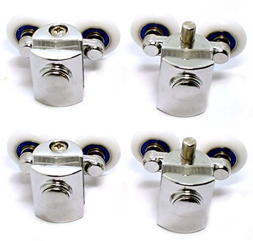 YUANQIAN Rotelle per Doccia con Doppia Porta Scorrevole,4 Pezzi (2 Superiori + 2 Inferiori) (23mm)