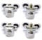 Lot de 4 rouleaux de porte de douche (2 dessus + 2 bas), argent (23mm)
