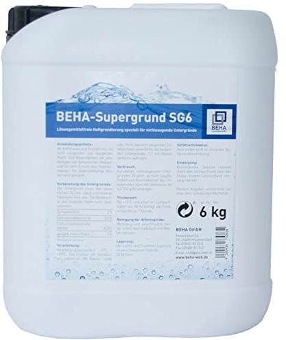 BEHA Supergrund Haftgrundierung Primer für Fliesen auf Fliese, Beton, Holz, Stahl, Estrich 6kg