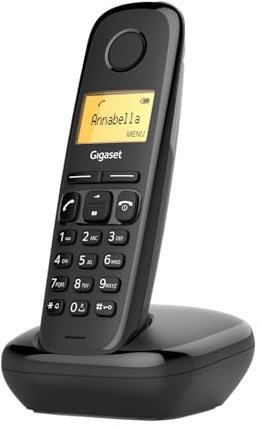 Gigaset A270 - Teléfono DECT Inalámbrico - Pantalla Gráfica Iluminada - Manos Libres - Teclado fácil de usar - Menú Sencillo, Negro [Versión Española]