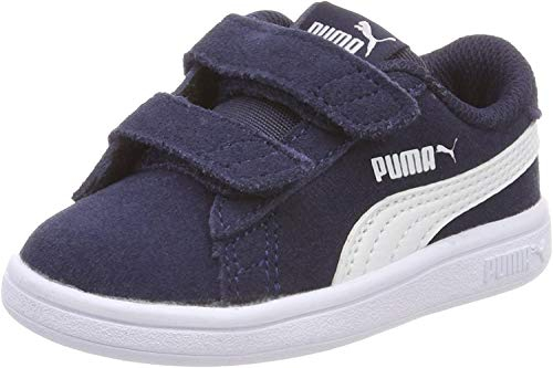 PUMA Unisex Baby Smash V2 Sd V Inf Turnschuhe, Peacoat Puma White, 26 EU