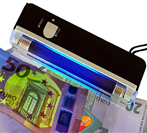 Mobiler Geldscheinprüfer UV MINI Plus mit 4 Watt starker UV Lampe und Taschenlampenfuktion