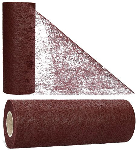 AmaCasa Tischläufer Braun (23 cm x 25 m) – Hochwertiges Vliesband für stilvolle Tischdekoration bei Hochzeiten, Geburtstagen & besonderen Anlässen
