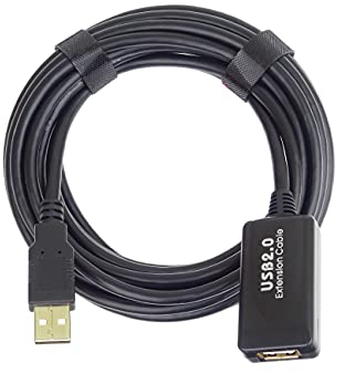 PremiumCord Cavo Prolunga USB Attivo con Ripetitore 25m, USB A Maschio a B Maschio, Cavo USB 2.0 Ad Alta velocità, 2X Schermato, AWG20/28, Colore Nero, Lunghezza 25m