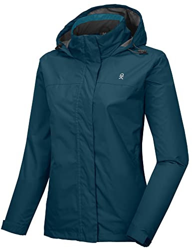 Little Donkey Andy Damen wasserdichte Regenjacke Leichte atmungsaktivem Regenjacke für Outdoor-Windbreaker zum Wandern, Reisen Dunkelblau L