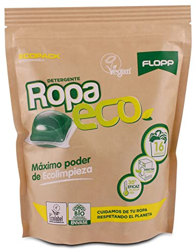 Flopp - Detergente Ecológico En Cápsulas Para La Ropa, Cápsulas | Detergente Eco Para Lavadoras Ropa Blanca Y Color. | Detergente Eco Limpia Sin Ensuciar El Planeta., Craft, 16 capsulas