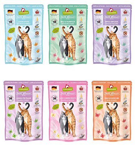 GranataPet DeliCatessen Multipack 1, Nassfutter für Katzen im Probierpaket, Alleinfuttermittel ohne Getreide, Katzenfutter mit hohem Fleischanteil & hochwertigen Ölen, 6 x 85 g