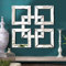 QMDECOR Quadratischer Spiegel, Wanddekoration, dekorativer Spiegel, 30,5 x 30,5 cm, modern, modisch, DIY, silberfarbene Wandspiegel