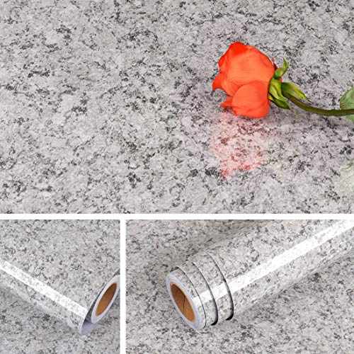 Livelynine 40CMX10M Fensterbank Innen Granit Klebefolie Möbel Marmor Folie für Möbel Küchenschränke Tisch Tischplatte Badezimmermöbel Klebefolie Arbeitsplatte Folie Küche Selbstklebend Marmoroptik