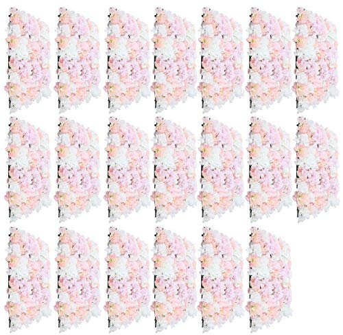 20x Künstliche Blumenwand Rosenwand, DIY Hochzeit Straße Hintergrund Blumenwand Hochzeit Kunstblumen Deko 60x40 cm
