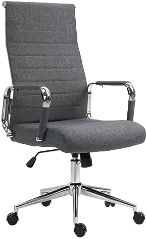 SVITA Office Comfort Bürostuhl Drehstuhl Chefsessel Schreibtischstuhl Stoffbezug Dunkelgrau