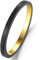 Cloyo Wolfram Ring Herren Schwarz 2mm Schmale Ring Vergoldet Freundschaftsringe Matt Finish Dünne Stapelbare Größe 60 (19.1)