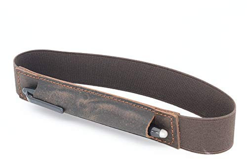 JJNUSA Genuine Leather Pen Case Holder Fits (4 to 6.5 in) Tall Notebooks Pencil Sleeve Cover Pen Pouch Pen Holster Handmade Dark Brown