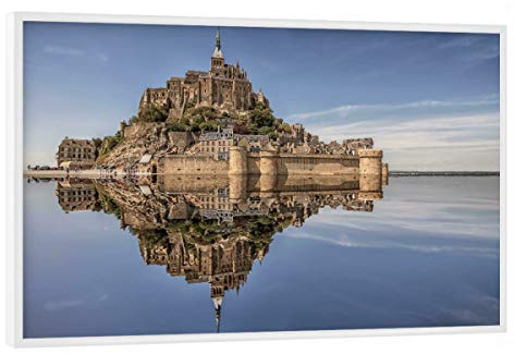 artboxONE Poster mit weißem Rahmen 60x40 cm Städte Le Mont-Saint-Michel - Bild Mont Architektur France