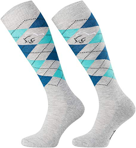 TODO Comodo Chaussettes d'équitation Carreaux STPDJ | Mi-Bas d'équitation | Coton Chaussette Equitation Femme, Enfant, Homme (STPDJ - RS29, 39-42)