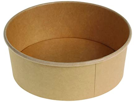 DeinPack Lot de 50 bols à salade 1 300 ml - Marron - Ronds - En carton kraft biodégradable - Emballage avec revêtement intérieur PLA - Bol à salade