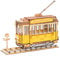 ROBOTIME Straßenbahn 3D Holzpuzzle Hölzerne Modellbau Bausatz Knobelspiele Holzmodellbausätze fur Erwachsene Laser Cut Puzzle Bastelsets